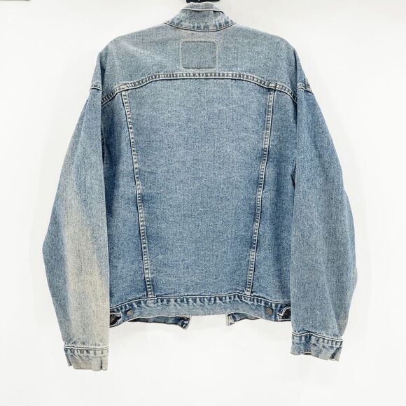 Levi's Jean Jacket Mens Size L Blue Light Wash Button Down Pocket Denim Classic - Picture 3 of 7